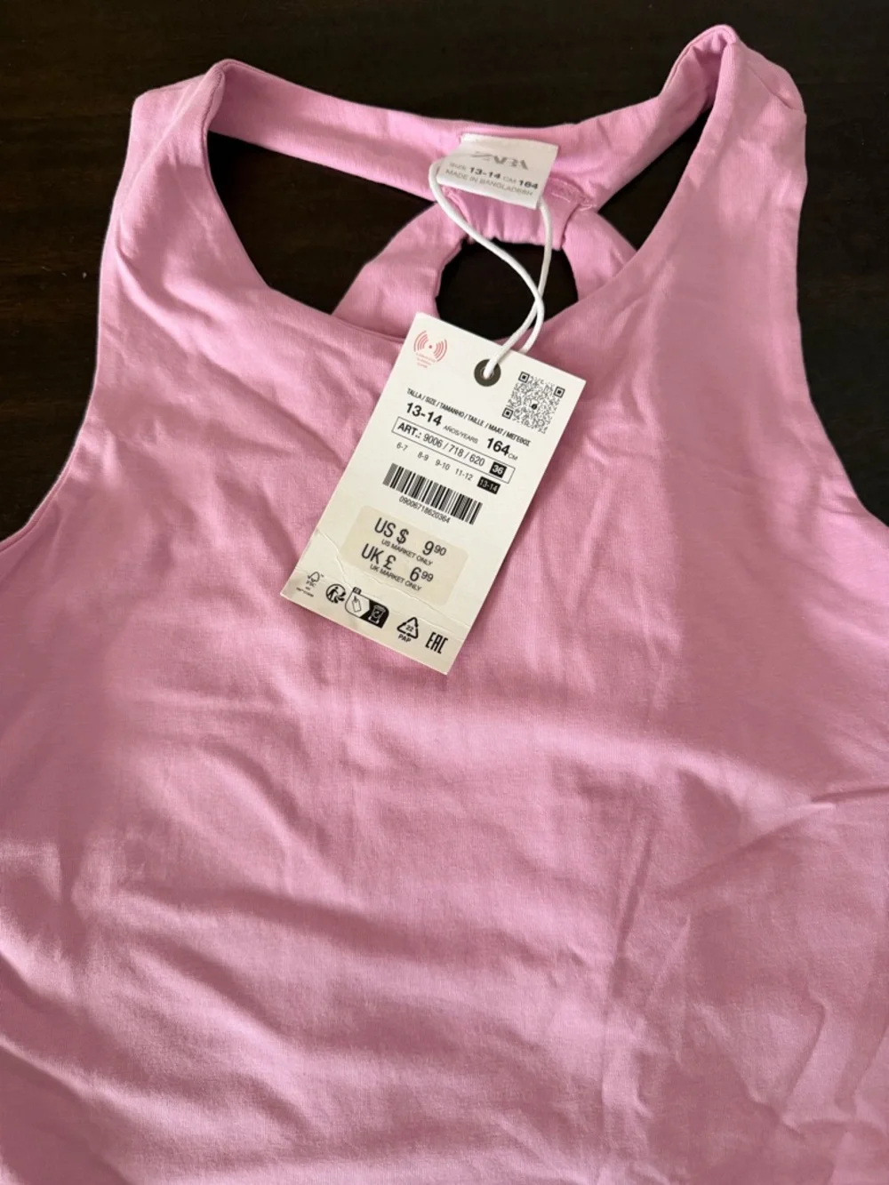 Zara Pink Racerback Crop Tank Top - Picture 2 of 3